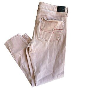 American Eagle Soft Pink Jeggings 360 Super Stretch Sz 12 Skinny Mid Rise Comfy
